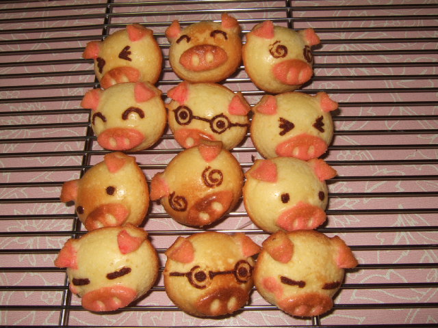6 Different Expression Pig Mould